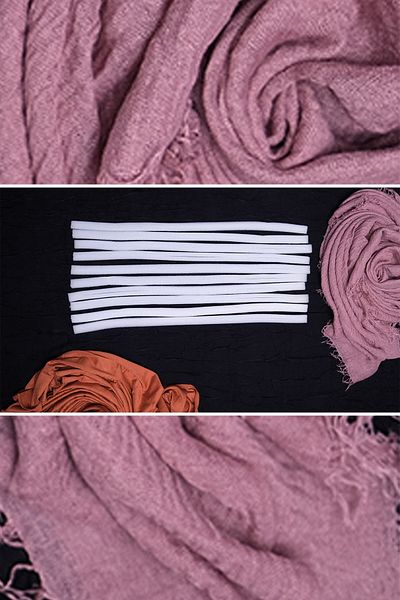HÜRREM BONE White Double Layer 10 Pack Scarf Sponge Polyester 1010o_42