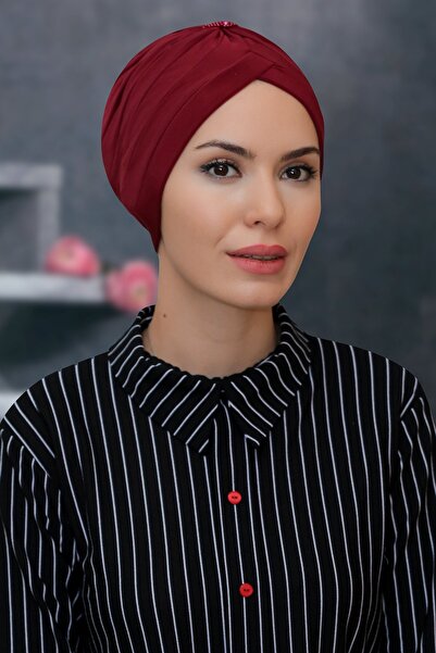 HÜRREMBONE SARAYDAN GELEN GÜZELLİK أحمر كلاريت عملي جاهز للمناسب حجاب بونيه ق...