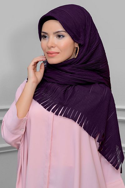 HÜRREM BONE Μουριά πίσω δέσιμο Hijab Κασκόλ κομμένο με ίνες πτυχωτό κρόσσι κοπή με λέιζερ 1919_07