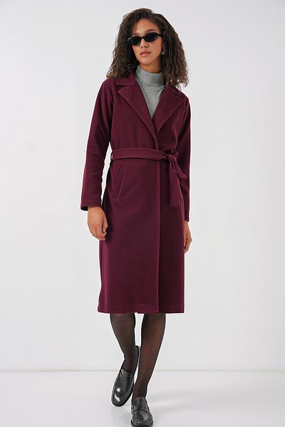 Bigdart 9118 Double Breasted Lapel Cashew Coat - Claret Red