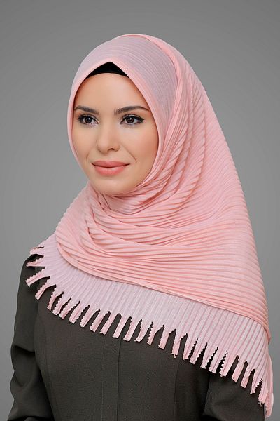 HÜRREM BONE Πούδρα Πρακτικό έτοιμο κουμπωτό μαντήλι Hijab Cut Fiber Πλισέ με κρόσσια Laser Cut 1818_06