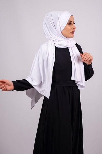 HÜRREM BONE White Back Tie Shawl Viscose Fabric Three Stripes 2103_42