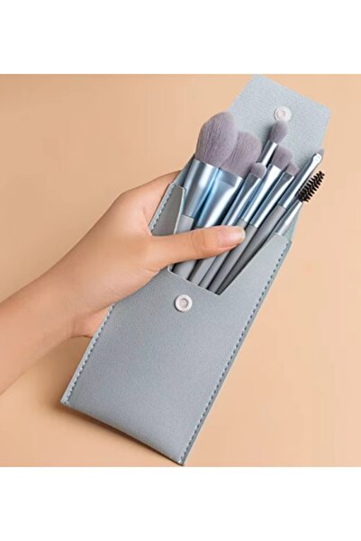 gaman 8-Piece Powder Blue Color Brush Special Case Makeup Brush Set