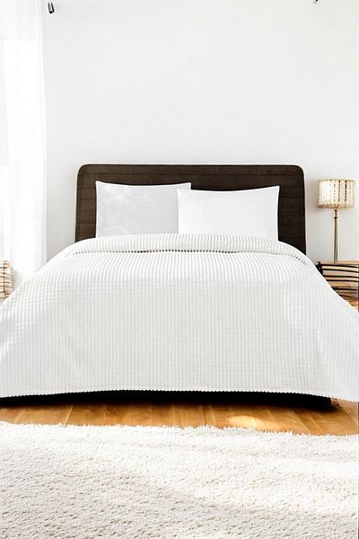 Özdilek Bone Colored Pyramid Blanket - Double, 220X240Cm