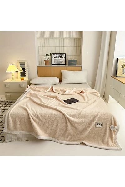 textile dünyası Sherpa Blanket Soft Plush Lamb Feather Blanket Single Blanket