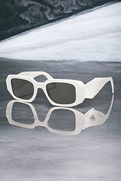 MACERATİ Jenner Unisex White Square Frame Uv400 Sunglasses