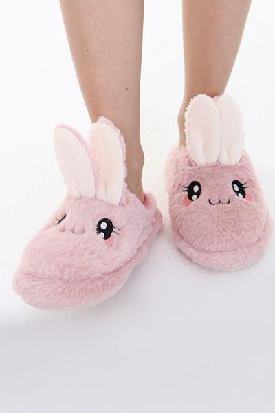 Beyond Γυναικείες Παντόφλες Σπιτιού Ροζ Rabbit Soft Furry Gondola 3cm Byndfkb01