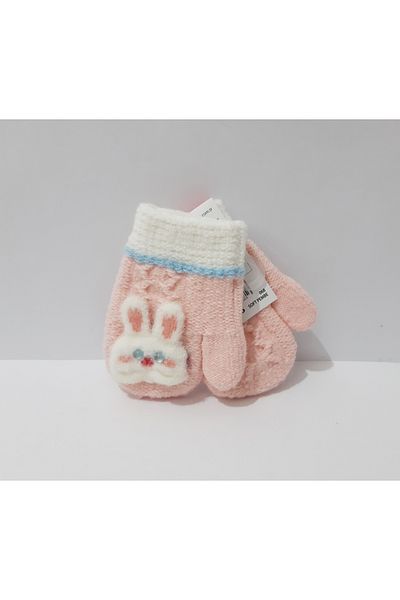 renkli çiçekler Children's Gloves 1-3 Years Old Girls' Gloves Figured Knitted Gloves