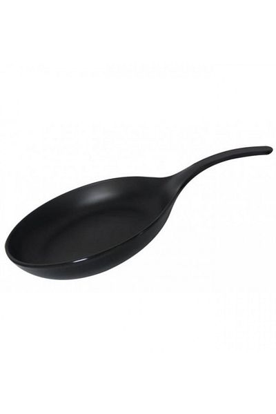 Külsan Melamine serving plate, matte black color, size 24 cm