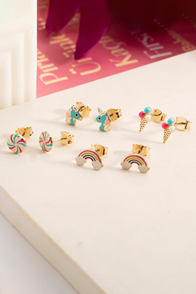 Ersöz Kuyumculuk 14 Ayar Sarı Altın Çilek Çocuk Küpe