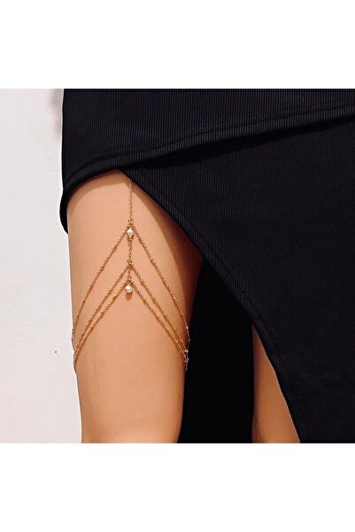 Shiklik MODA Şıklığınızı Tamamlayan İnci Detaylı Kadın Bacak Aksesuarı