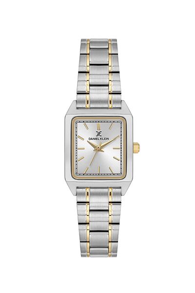 Daniel Klein Dkf.2315A New Trend Cornered Silver Gold Bicolor Women's Wristwatch