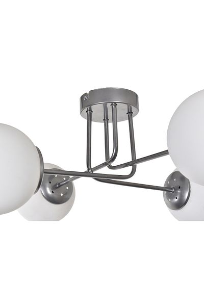 Modavize Sapphire Modern Design Living Room Bedroom Kitchen Gray Color White Glass 4-Piece Chandelier