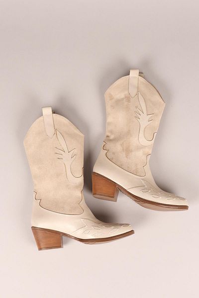 Birikon Efi̇on Suede-Skin Embroidered Ankle Boots Beige