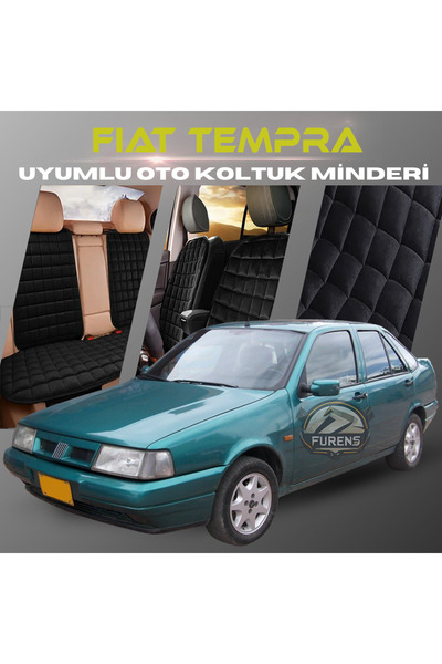 SHOOPLAA طقم وسائد مقعد السيارة باللون الأسود من فيات تمبرا مع جيوب ريش تايلا...
