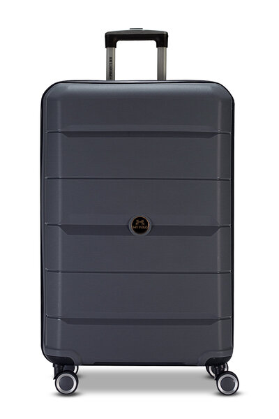 Fiyaka My-pp 2'li Büyük&Orta Polipropilen Süper esnek kırılmaz tekerlekli valiz bavul seyahat FÜME