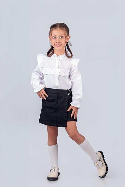 Trend Baby Kids Cămașă de școală pentru fete de 2-5 ani - guler cu volan