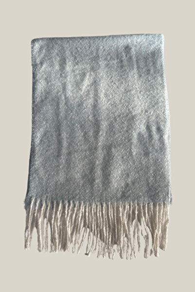 YAKAMEL Șal tricotat cu model în carouri, colorat și pufos - Cu ciucuri în ca...