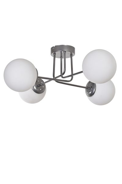 Modavize Sapphire Modern Design Living Room Bedroom Kitchen Gray Color White Glass 4-Piece Chandelier