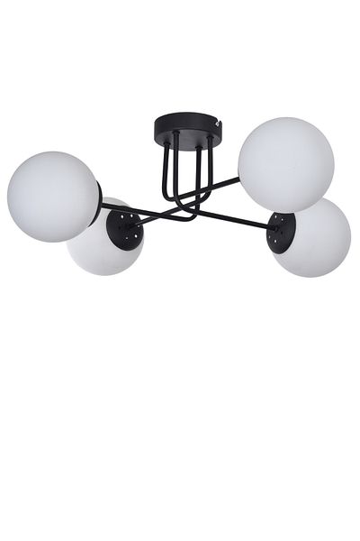Modavize Sapphire Modern Design Living Room Bedroom Kitchen Black Color White Glass 4-Piece Chandelier