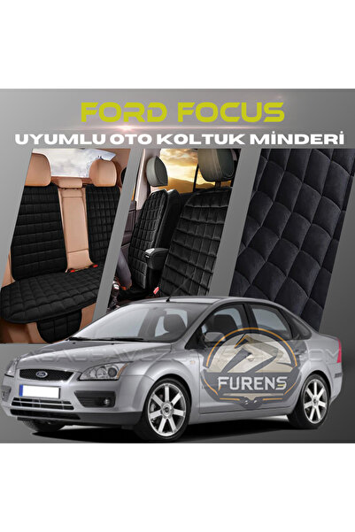 SHOOPLAA طقم وسائد مقعد السيارة Ford Focus 2 باللون الأسود مع جيوب ريش تايلان...