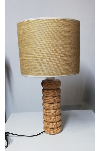 TEKAY AYDINLATMA Wooden Lampshade Wicker Head Wooden Lampshade