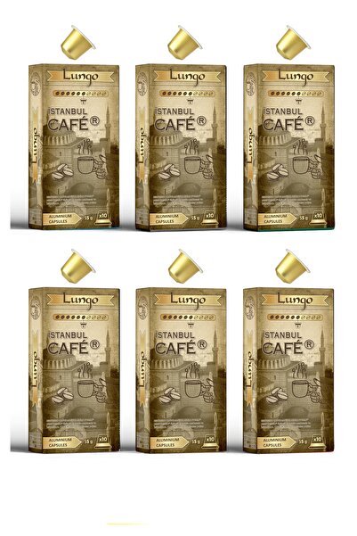 İstanbul Cafer نسبريسو ®   متوافق مع 60 كبسولة قهوة لونغو - ألومنيوم