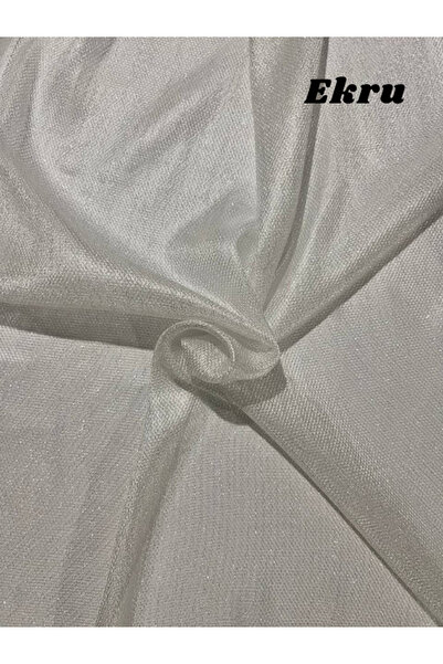 MebelPort Curtain Simli Zırh Desenli Tül 1/3 Sık Boru Pileli