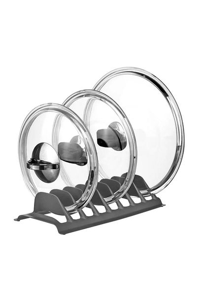 Eynel 1 Piece Inside the Cabinet Pot Pan Cover Plate Organizer Basket Plate Rack Dish Rack Kitchen White Black