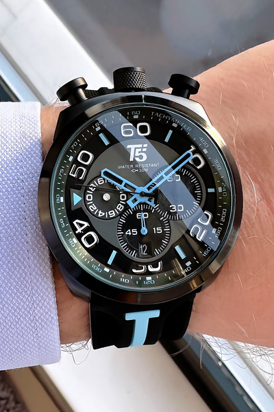 T5 Saat Orijinal Erkek Kol Saati Fonksiyonlar Aktif Siyah Renk Silikon Kordon Bileklik Hediyeli Tse2004c3
