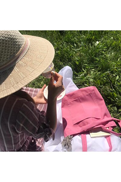 Sumicorn Design Pembe Çevre Dostu Bez Çanta,pinterest Tarzı Cepli Keten Kol V...