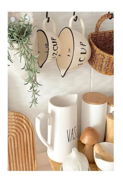 Golden Kitchen 2-Piece Ceramic Measuring Cup Set Mug Cup 250 ml/500 ml