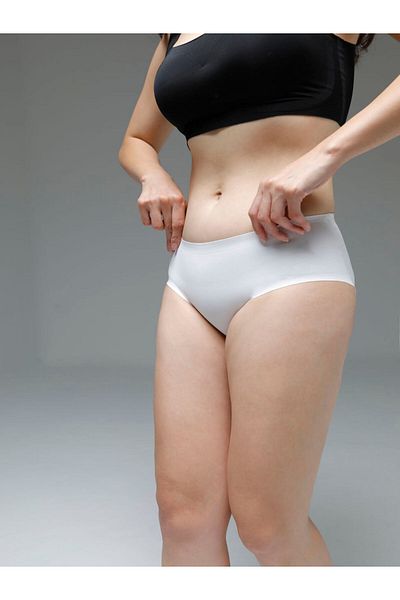 MİSTİRİK Polfa Model Large Size Non-Trace Laser Cutting Corset Briefs White Color