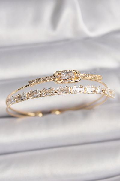 Skygo Brass Gold Color Square Zircon Stone Women's Bracelet - Tj-Bb6535
