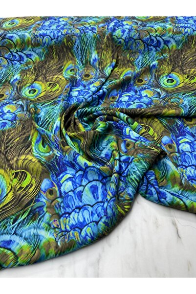 ipekkumaş Tavus Tüyü Desen Elbiselik Gömleklik Krep Kumaş Ürünümüz Adet Olara...