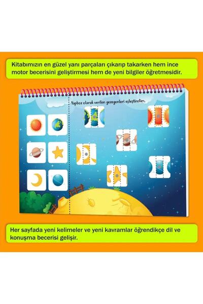 yükselen zeka Konuşma Ve Dikkati Geliştiren 2-4 Yaş Cırt Cırtlı Etkinlik Kitabım