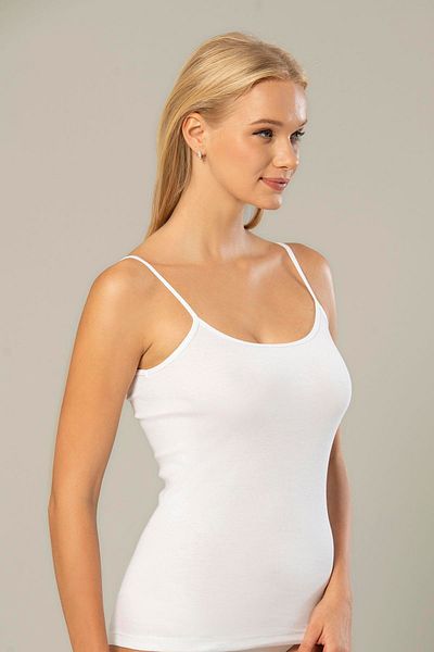 ERDEM İÇ GİYİM Erdem White Ribbed Cotton Undershirt - 2153