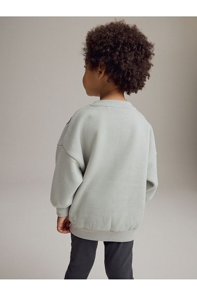 Next Baby Cotton Gray Work Machinery Patterned Long Sleeve Bottom Top Set