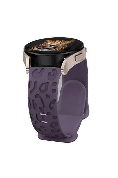 UnDePlus Samsung Galaxy Watch 4 5 6 7 FE 40 40 44 Classic 42 43 46 47 mm Kordon Leopar Desen Yumuşak Silikon