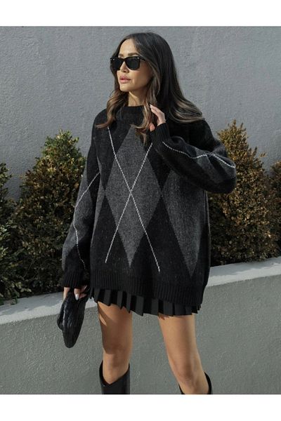 Bak'ap Pulover de damă cu model Argyle