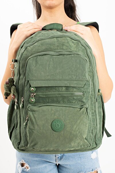 571 Collections Çanta Unisex Green Ultra Light Crinkle Backpack - Πολλαπλές τσέπες (Μοντέλο: 571-3B)