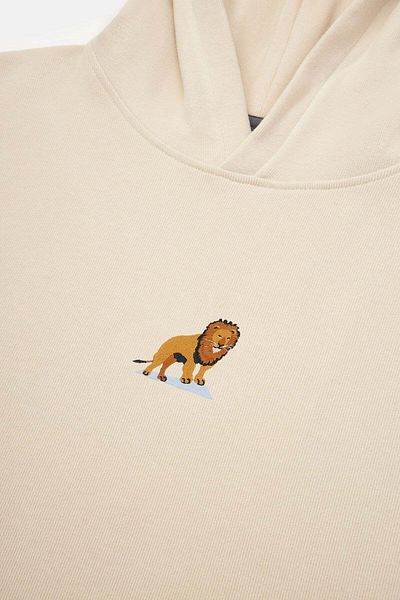 WWF Market Lion Super Soft Hoodie - Perchemen Beige
