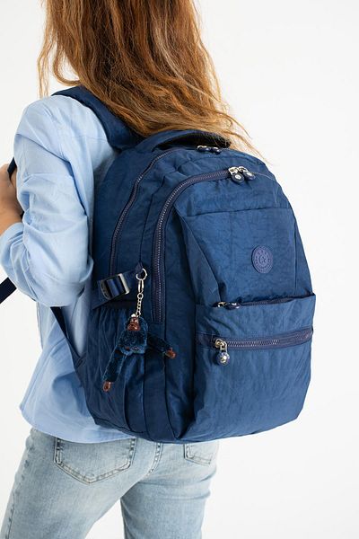 571 Collections Çanta Ultra Light Unisex Crinkle Backpack - Multi-Pocket, Navy (Model: 571-3A)