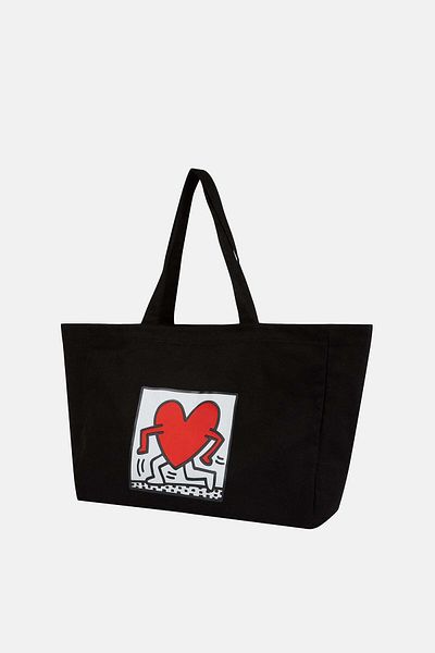 WWF Market Keith Haring Love Maxi Allday Bag - Μαύρη