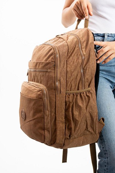 571 Collections Çanta Εξαιρετικά ελαφρύ αδιάβροχο Unisex σακίδιο πλάτης - Πολλαπλές τσέπες, μαύρισμα (Μοντέλο: 571-1B)