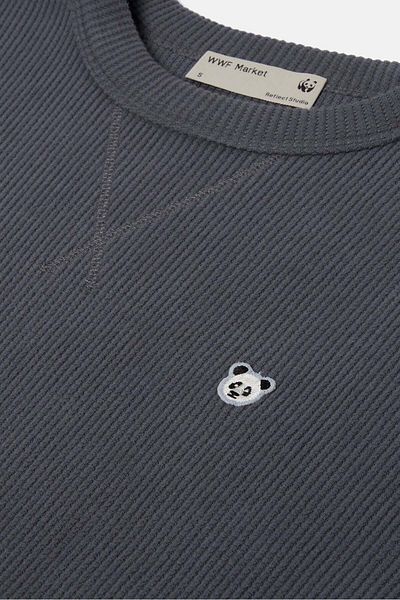 WWF Market Panda Waffle Sweatshirt - Anthracite