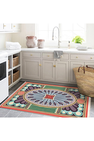 Rugs Modern Halı Efe Koleksiyonu Çok Renkli Karma Etnik Şekiller Desenli Doku...