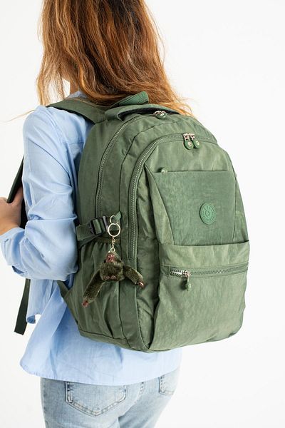571 Collections Çanta Unisex Green Ultra Light Crinkle Backpack - Πολλαπλές τσέπες (Μοντέλο: 571-3A)