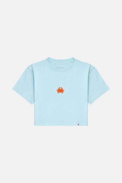 WWF Market Tricou Crab Crop - Albastru mentă