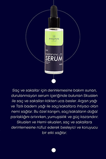 Polente Natural Men Fortifying Serum - Erkekler Için Güçlendirici Saç Ve Sakal Serumu (30 ML)